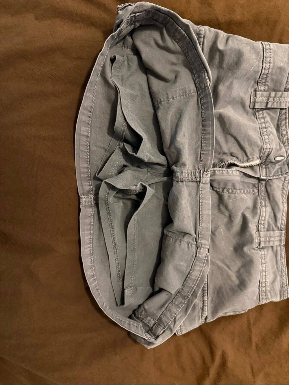 Garage Light Gray Mini Skirt with Cargo Detail